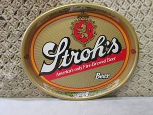 lot 273 image: (EW3) Vintage Strohs Beer Metal Tr...