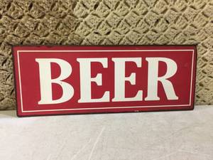 lot 95 image: (E-2) Metal Beer Sign 15 34 x 6 ...