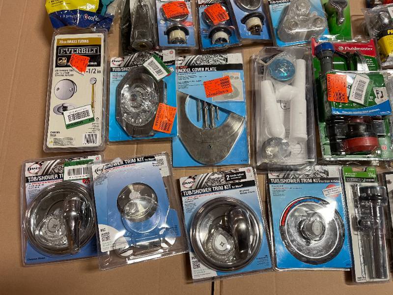 LOT OF Danco Bathtub Spouts, Shower Water Handles and other bathroom trim