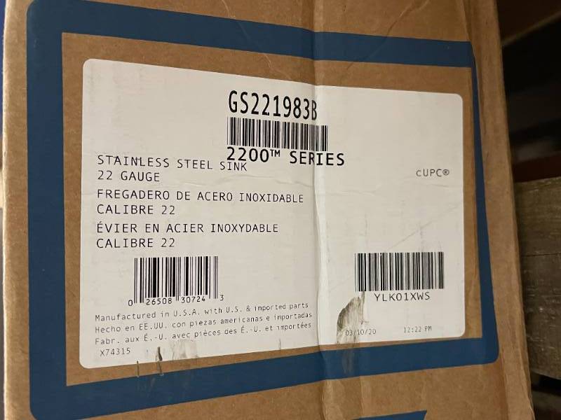 Moen Stainless Steel Sink - GS2219838 (2200 Series)