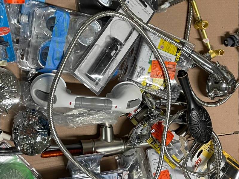 Lot of Moen, Danco Shower Heads, and other plumbing