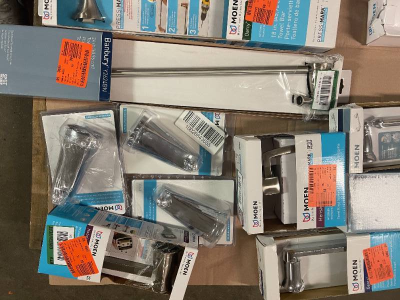 Lot of Moen Towel Bars, and bathroom Decor