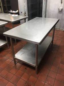 lot 11 image: Stainless Steal NFS Grade Kitchen Work Table 60 x 30 x 33
