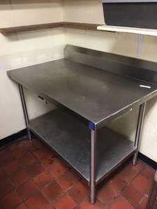 lot 15 image: Stainless Steal NFS Grade Kitchen Work Table 30 x 48 x 33
