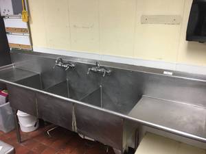 lot 16 image: Stainless Steel Commercial Kitchen Sink 108 L x 24 W x 36 H