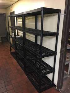 lot 19 image: Lot of Three 72 x 36 x 18 Storage Shelves