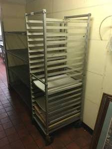lot 21 image: Rolling Bakery Cart 69 x 20 x 26