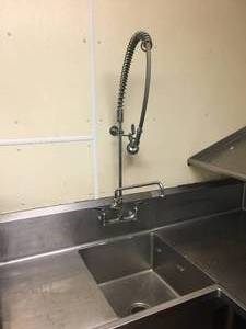 lot 31 image: Stainless Steel Corner Wash Basin & Shelf