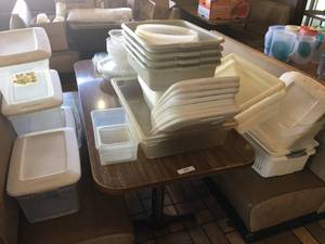 lot 65 image: Large Lot of Plastic Storage Tubs & Lids