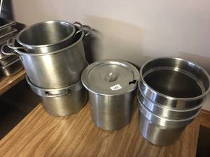 lot 102 image: Lot of Stainless Steel Pots and Containers