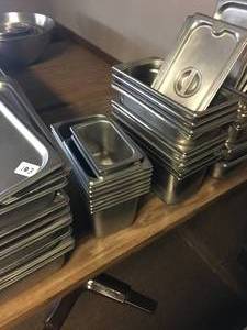 lot 103 image: Large Lot of Stainless Steel Food Containers and Lids