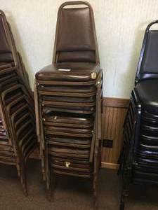 lot 138 image: Lot of Ten Steel Frame Dining Chairs