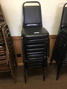 lot 139 image: Lot of Ten Steel Frame Dining Chairs