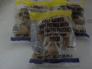 3 - 2 lb. pkgs Frozen Pork Patties...