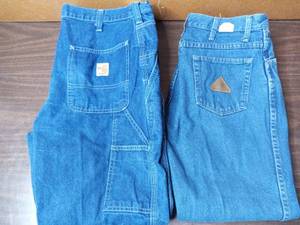 3 pair Flame Resistant Denim Pants 2 Carhartt 34x30 Carpenter Pants - 1 Bullwark FR 32x30