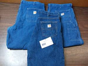 3 pair Flame Resistant Carhartt Denim Carpenter Pants Carpenter Pants - 1 38x30 , 1 40x30, 1 34x32
