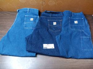 3 pair Flame Resistant Carhartt 46 x 40 Denim Carpenter Pants
