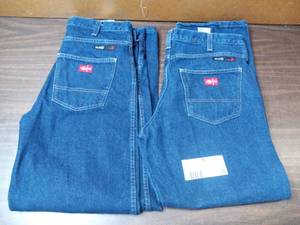 2 pair Flame Resistant 34 x34 Dickies Denim Carpenter Pants -Like New