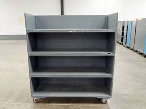 Large Industrial Heavy Duty Rolling Wood Cart With Shelves