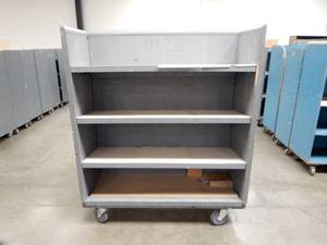 Large Industrial Heavy Duty Rolling Wood Cart With Shelves