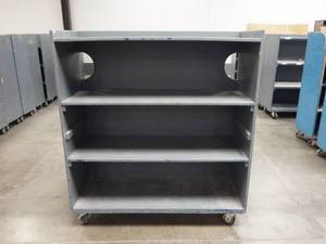 Large Industrial Heavy Duty Rolling Wood Cart With Shelves
