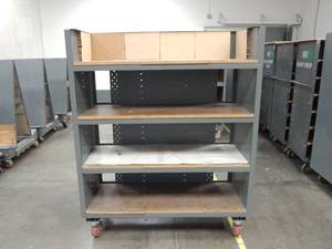 Large Industrial Heavy Duty Three Sided Rolling Metal Cart