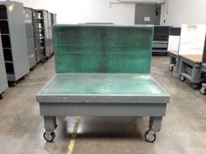 Large Industrial Heavy Duty One Sided Bench Style Rolling Wood Cart