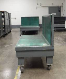 Large Industrial Heavy Duty One Sided Bench Style Rolling Wood Cart