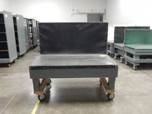Large Industrial Heavy Duty One Sided Bench Style Rolling Wood Cart