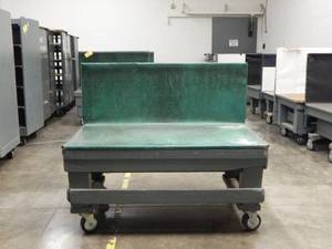 Large Industrial Heavy Duty One Sided Bench Style Rolling Wood Cart