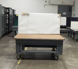 Large Industrial Heavy Duty One Sided Bench Style Rolling Wood Cart