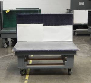 Large Industrial Heavy Duty One Sided Bench Style Rolling Wood Cart