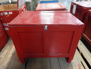 Large Vintage Heavy Duty Hinged Wood Shipping Storage Cargo Crate Container