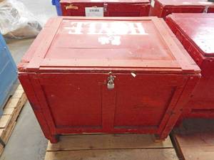 Large Vintage Hoyle Branded Heavy Duty Hinged Wood Shipping Storage Cargo Crate Container