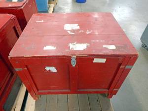 Large Vintage Heavy Duty Hinged Wood Shipping Storage Cargo Crate Container
