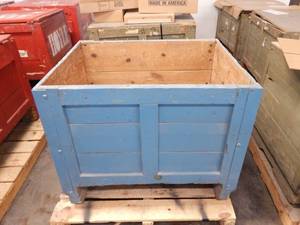 Large Vintage Heavy Duty Wood Shipping Storage Cargo Crate Container
