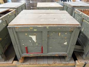 Large Vintage Heavy Duty Wood Shipping Storage Cargo Crate Container