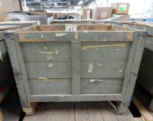 Large Vintage Heavy Duty Wood Shipping Storage Cargo Crate Container