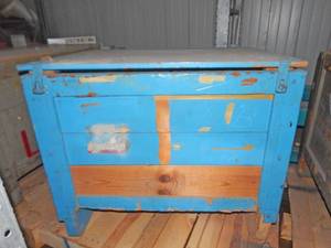 Large Vintage Heavy Duty Hinged Wood Shipping Storage Cargo Crate Container