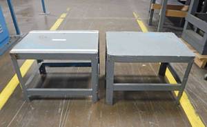 Set of 2 Short Heavy Duty Industrial Metal Work Benches