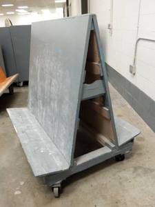 Large Industrial Heavy Duty Wood A-Frame Rolling Panel Truck Cart