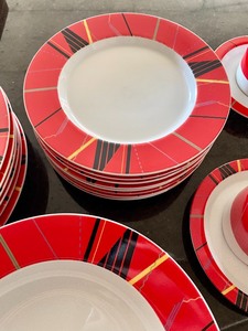 Studio Nova Jazz Red Dishware by Larry Laslo