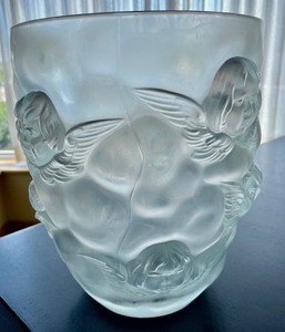 Lalique Style Angel Vase