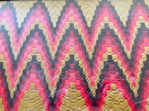 Decorative Bargello Design Framed in a Glass Tray