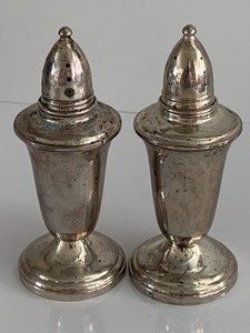 Sterling Silver Salt and Pepper Shakers & Teacup and Saucer