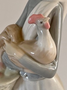 Lladro Figurine- Girl w Rooster and a Basket