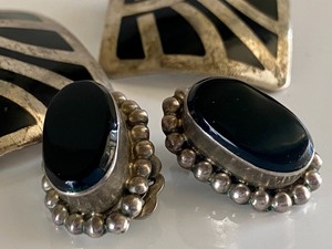 Sterling and Onyx Earrings