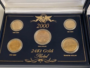 Two Gold Plated Coin Collector Sets