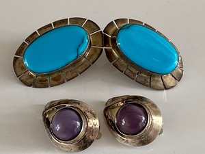 Two Pairs of Sterling Clip Earrings including Sterling
