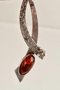 Silver and Amber Earrings